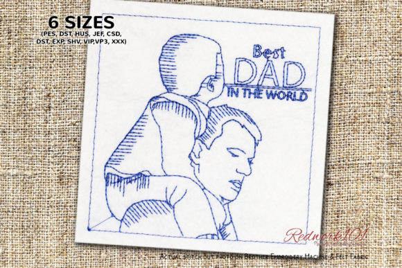 Best Dad in the World Redwork Design: A Craft Fair Review