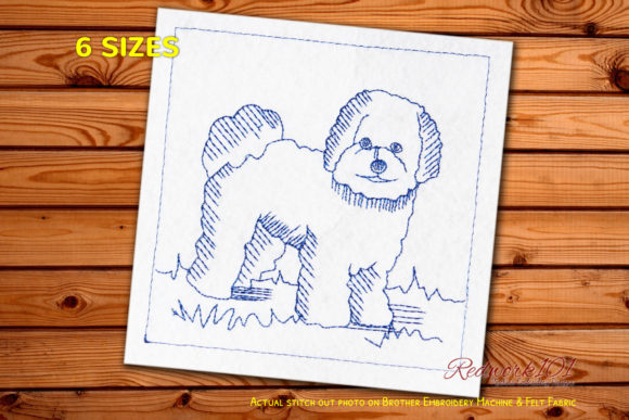 Bichon Frise Dog Redwork for Craft Fair Sellers