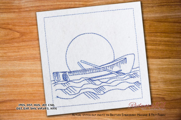Dinghy Boat Redwork: Craft Fair Design Review